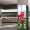 Kaleidoscope Refrigerator Sticker Door Cover Fridge Decoration Wallpaper Green Palm Scenery Decal Creative Film Wrap