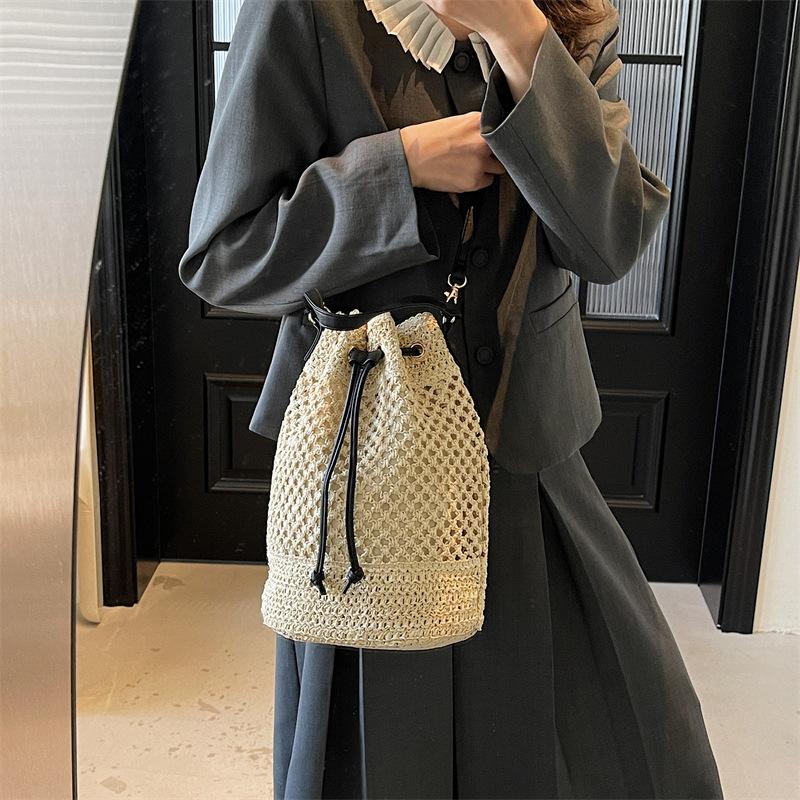 Vintage Summer Women Hand-Woven Rattan Straw Beach Wicker Crossbody Bags Female Handbag Purse Clutch Shopping Bags