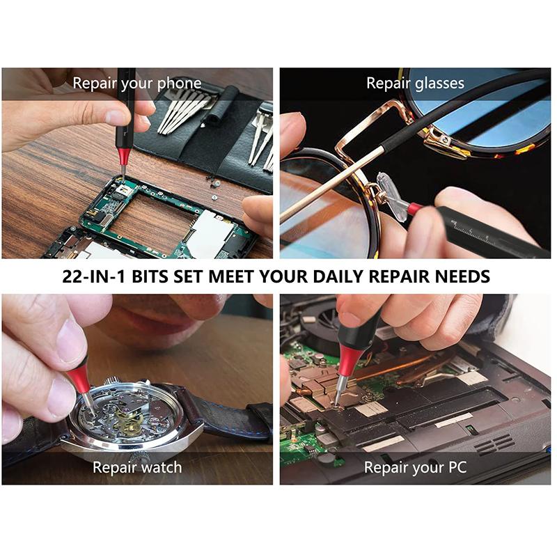 22/10 в 1 Прецизионная отвертка Встроенная магнитная бита для отвертки Ручной инструмент для ремонта часов, очков, iPhone, камеры, ПК, мини