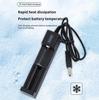 Зарядное устройство для литиевых батарей, 1 слот, 3,7 В, USB-зарядное устройство со световым индикатором, перезаряжаемая литиевая батарея для 16340, 14500, 18650, 26650