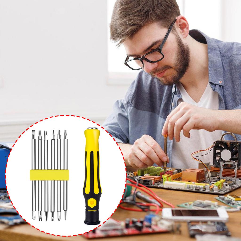 Набор из 12 многофункциональных насадок для отвертки с сильным магнитом для дома, для вскрытия, ремонта, прецизионный, изолированный, улучшенный