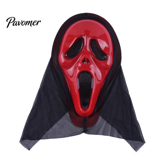 Мягкая Пластиковая Маска Ужасов на Хэллоуин, Призрак, Маска на Все Лицо, с Капюшоном-Черепом, Кричащая, Страшный Аксессуар для Костюма на Косплей-Вечеринку, Дом с Привидениями