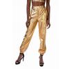 Womens Metallic Shiny Jogger Pants Casual High Waisted Harem Pant Holographic Color Hip Hop Trousers Streetwear