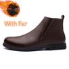 Chelsea Winter Black Mens Boots Натуральная кожа Офисные ботинки Модная дизайнерская обувь Мужская теплая зимняя обувь без застежек из коровьей кожи