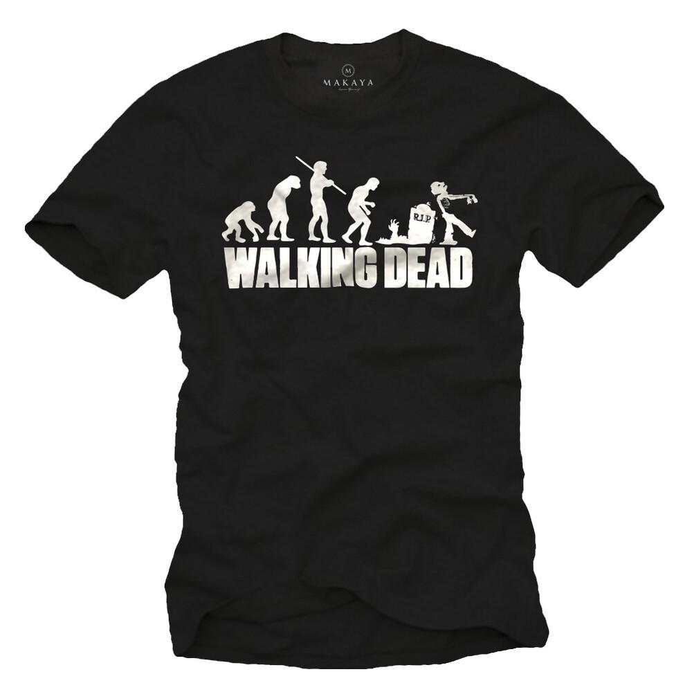 Cool Walking Zombie Mens TShirt with Dead Evolution Mens Nerd Shirt Unisex T-Shirt