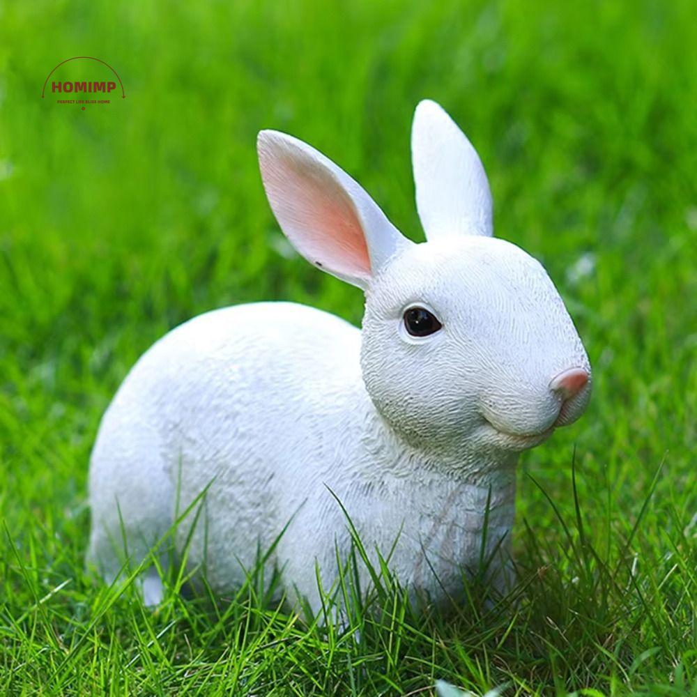 Поделки из смолы Пасхальный Белый Кролик Скульптура Садовые Ландшафтные Украшения Статуя Кролика Имитация Статуэтки Кролика