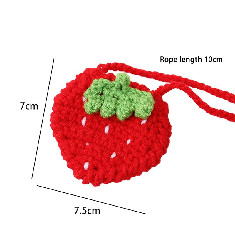 Orange Coin Purse Crochet Drawstring Bag Cute Drawstring Strawberry Shaped Crochet Purse Crochet Lemon Bag Coin Chargers