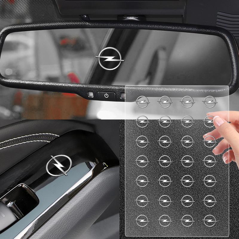 ZBAT5 1/2/5/10pcs Car Steering Wheel Badge Stickers Car Door Handle Label Decal For Opel Astra j Insignia Astra g Corsa Zafira Mokka