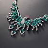 Элегантное зеленое ожерелье со стразами, комплект серег в форме павлина, свадебное ожерелье, висячие серьги, комплект, подарок