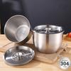 Кухонная чаша из нержавеющей стали для взбивания яиц, миска для перемешивания фруктового салата, приправа с крышкой, контейнер для хранения продуктов, инструменты для домашней кухни