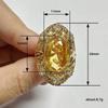Huitan Роскошное женское кольцо золотого цвета Лист Свежий стиль Мода Свадьба Помолвочное Элегантные аксессуары Женские украшения Инкрустация Блестящий кубический цирконий