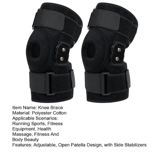 1 шт. наколенник на шарнирах для женщин и мужчин, регулируемый, с открытой коленной чашечкой, для облегчения боли в суставах при артрите и разрыве мениска, поддержка колена с двойными металлическими боковыми стабилизаторами