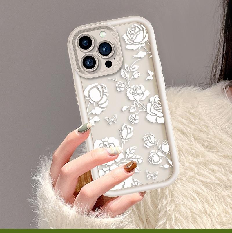 Хит продаж ins Розовый чехол для iPhone15 Pro Защитный чехол Apple 16 Чехол с цветами Samsung