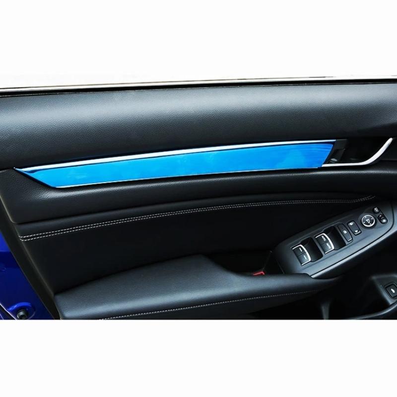 Для Honda Accord 2018 ABS Стиль под карбон Накладки на внутренние дверные панели Подлокотники Полоски Защитные Молдинги