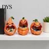 Resin Pumpkin Storage Bowl Big Mouth Box, Halloween Figurine Jewelry Tray, MouthPumpkin Statue Trinket Keys Candy Holder for Home Office Desk