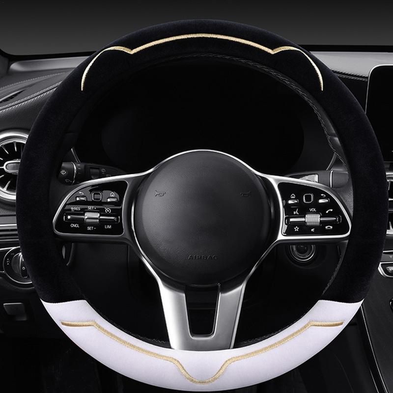 Cute Steering Wheel Cover Aesthetic Steering Wheel Cover Thickened 15inch Warm Winter Steering Wheel Cover For Most Cars SUVs