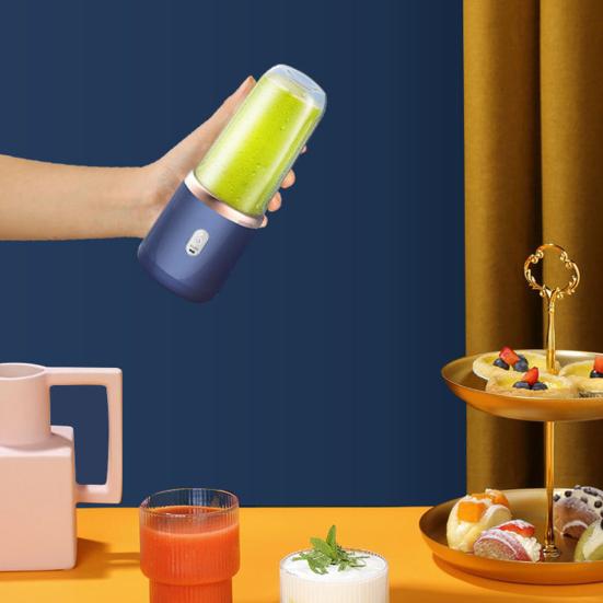 Handheld Juicer with 6 Stainless-Steel Blades 21000Rpm High Speed Low Noise Rechargeable Wireless Fruit Mixer Juice Extractor