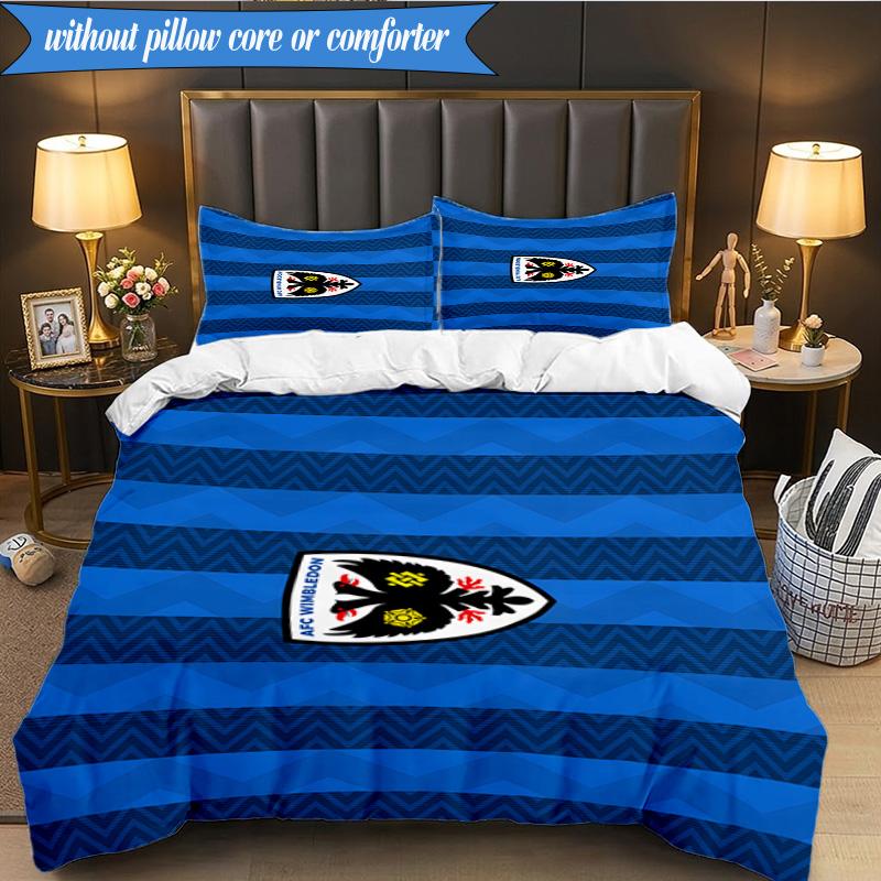 3PCS Afc Crest Printed Soft Bedding Set,Including 1pc Duvet Cover And 2pcs Pillowcases Perfect for Bedroom, Dormitory, Fan gift