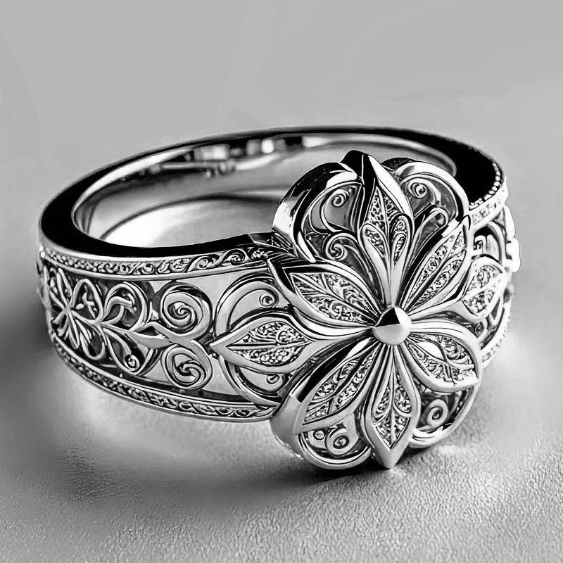 The New Hollow Flower Promise Ring Is Elegant and Exquisite for Daily Wear and Party Accessories.