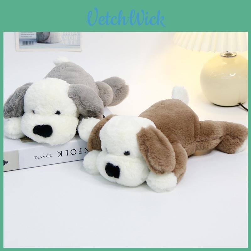 Soft And Cuddly Grey And Brown Plush Puppy Doll Ideal For Kids And Adults