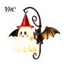 Holiday Gift for Friends Cute Ghost Wall Light, Wizard Hat Lamp, Decorative Indoor Light Fixture Mount Lamp Halloween Home Hallway Entrance