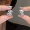 Zircon Irregular C-shaped Stud Earrings Light Luxury High-end Cold Wind Earrings Fashion Ins Personality Trend Earrings
