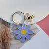 Women Girls Keychain Flower Bee Charm Keyring Shiny Rhinestones Inlaid Small Size Keychain Handbag Accessories