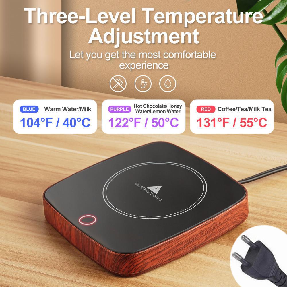 Подстаканник с подогревом и тремя скоростями регулировки температуры — поддерживает температуру кофе 55°C.