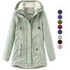 Women’s Parkas Coats BRIGH DEER Hooded Zip Up Cinched Waist Large Size Warm Overcoat Winter Outer Wear