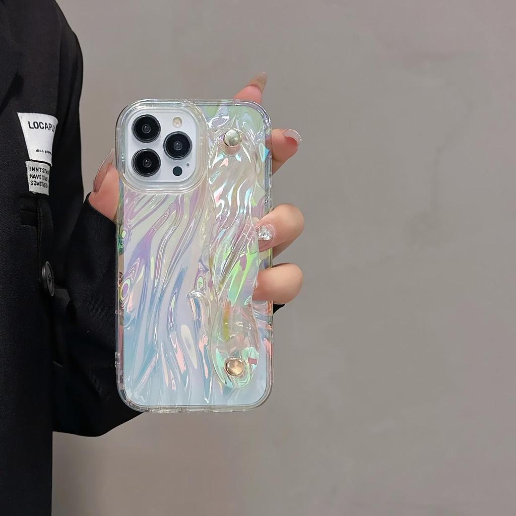 Чехол для телефона 13/14/15 Pro Max с креплением-браслетом - защитный чехол Mermaid Soft Shell