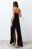 Women's Fashion New Evening Dress & Graduation Dress Black Glitter Knitted Long Evening Evening Dress