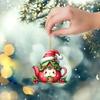 Christmas Hanging Ornament Acrylic Cartoon Style Pendant with Lanyard