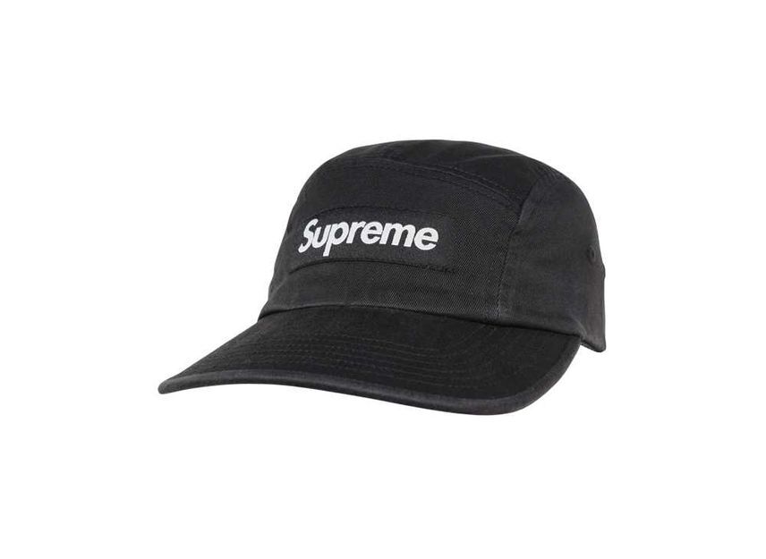 Supreme Кепка Camp из саржевого чиноса, черная