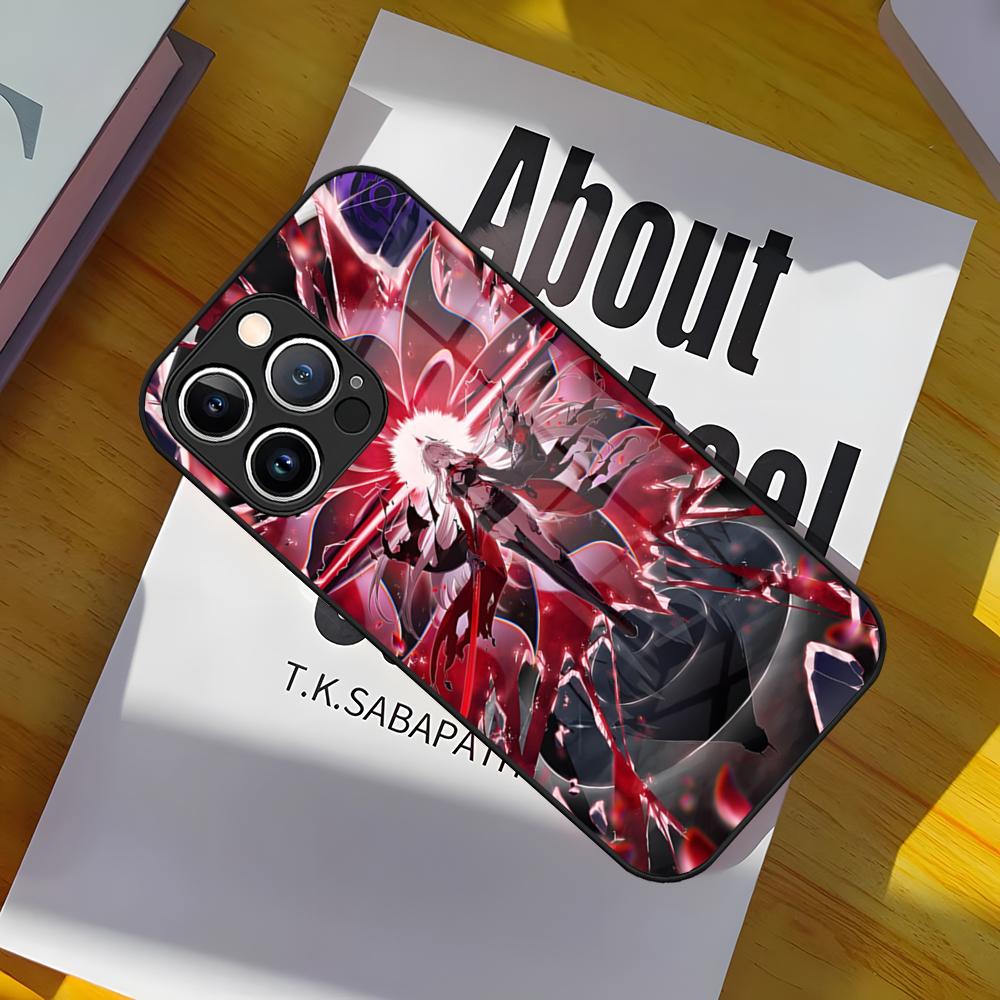 Игры Genshin Impact Чехол для телефона Задняя крышка из закаленного стекла для iPhone 15 Pro Max 14 Pro 12 11 13 Mini X XR XS 8 7 Plus SE