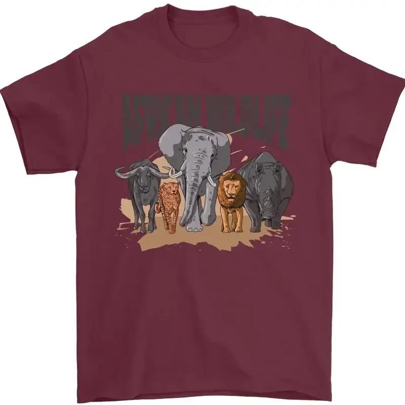 African Wildlife Elephant Lion Rhino Safari Mens T Shirt 100 Cotton