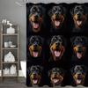 Cute Dog Rottweiler Shower Curtain, Bathroom Decorative Shower Curtain, Waterproof Shower Curtain with Hooks