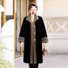 Luxury Faux Mink Fur Coat for Plus Size Women Winter Fashion Mom Outerwear Stand Collar Loose Fit Elegant Jacket