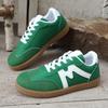 Fashion Women's Lightweight and Comfortable Sneakers Striped Lace-Up Casual Breathable Green Sports Shoes Plus Size
