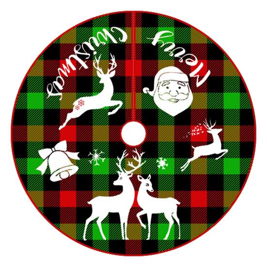 Юбка «Рождественская елка» Яркий цвет, Износостойкий, простая установка, Круглый большой коврик с принтом «Снежинка и лосось» в виде рождественской елки