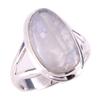 Кольцо из стерлингового серебра 925 пробы с натуральным радужным лунным камнем ручной работы S.7 T5Z31