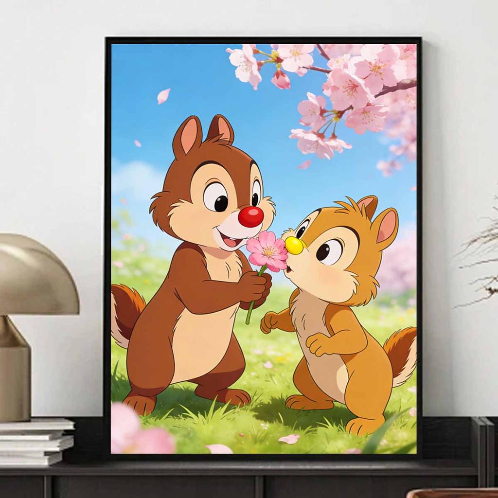 Disney diamond painting handmade diy mosaic chip and dale cherry blossom cartoon character rhinestone kit home decoration gift
