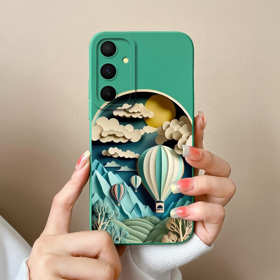 Чехол для Samsung Galaxy A55 S22 S23 M34 A05 A15 C55 F15 S24, чехол для телефона с милым кроликом и мультяшным узором, жидкий силиконовый противоударный бампер для Samsung