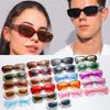 Trendy Narrow Square Frame Sun Glasses Candy Color Uv400 Protection Rectangle Sunglasses Driving Glasses For Women Men