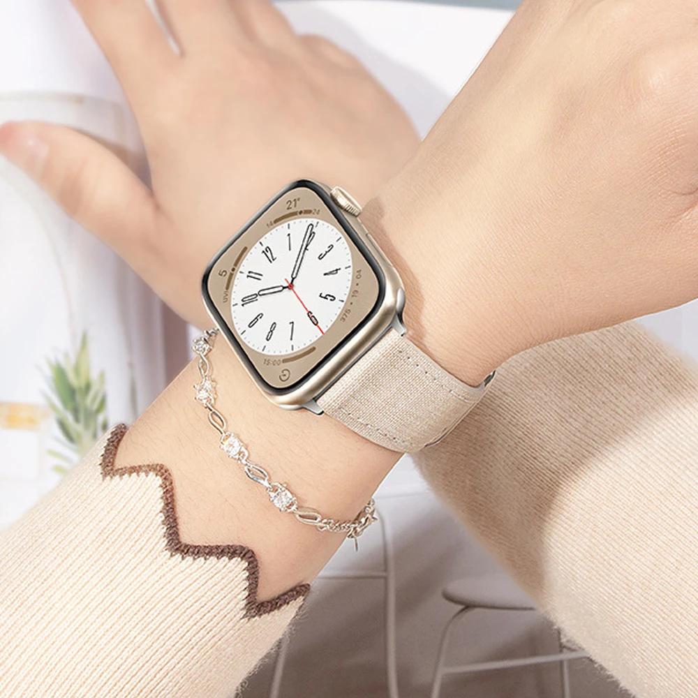 Тканевый ремешок для Apple Watch ремешок 49мм 46мм 40 41 38мм 44 45мм correa fabric Браслет для iwatch Серии 11 10 9 8 7 SE 6 ultra 3