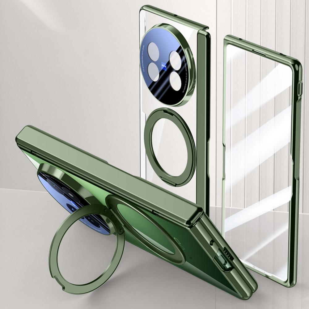 Чехол для vivo X Fold5 5G, совместимый с MagSafe, подставка, гальванизированная ПК-накладка для телефона с защитной пленкой для экрана