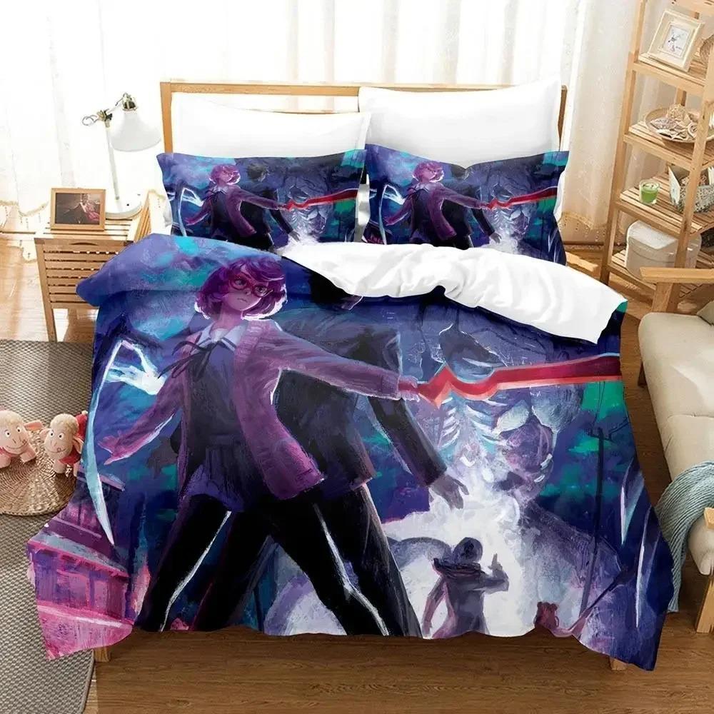 New Beyond the Boundary Bedding Set Cartoon Anime three-piece set Adult Kid Bedroom Duvet cover Sets 3D Kawaii Girl Home textile