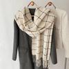 New Plaid Long Scarf Winter Warm Cashmere Scarves Women Pashmina Foulard Bandana Scarves Female Luxury Hijab Tassel Shawl Wraps