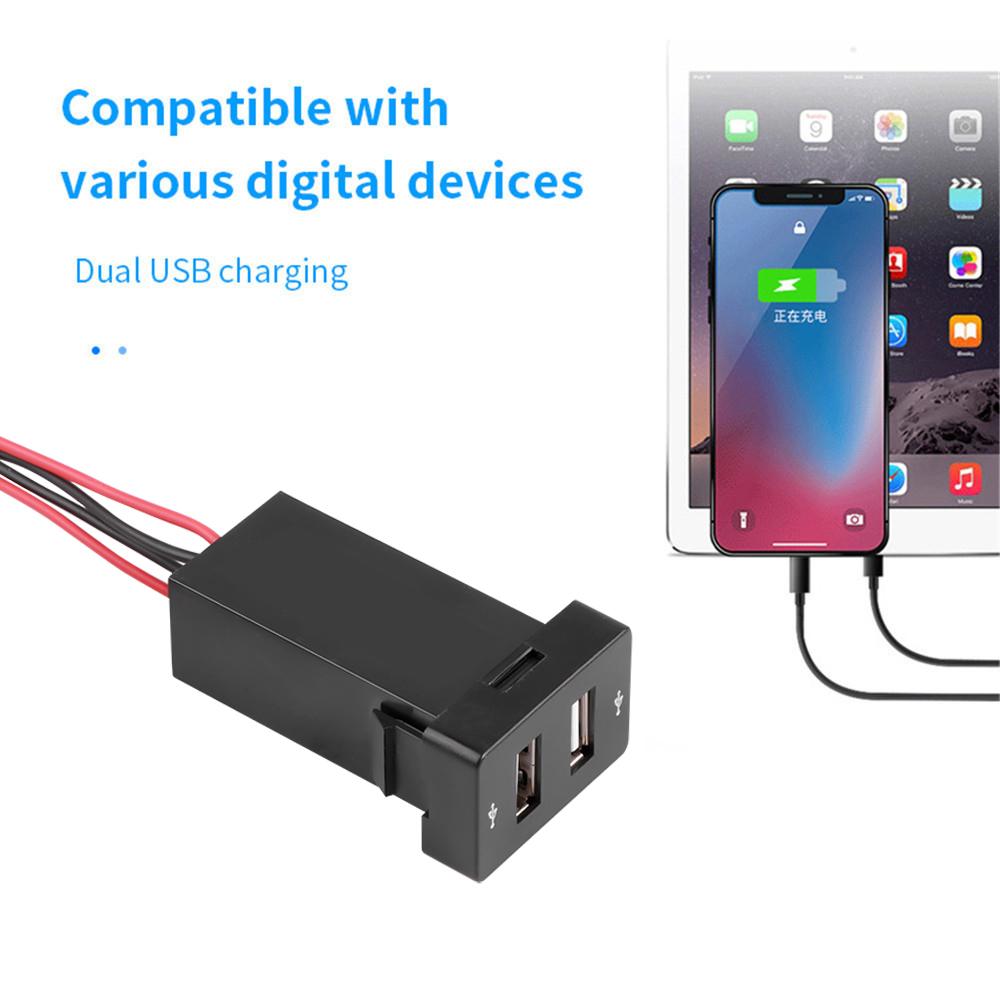 Автомобильное зарядное устройство с двумя USB-портами, адаптер питания для TOYOTA, USB 2.1A, 2-портовое зарядное устройство для iPhone, автомобильные аксессуары Sumsang