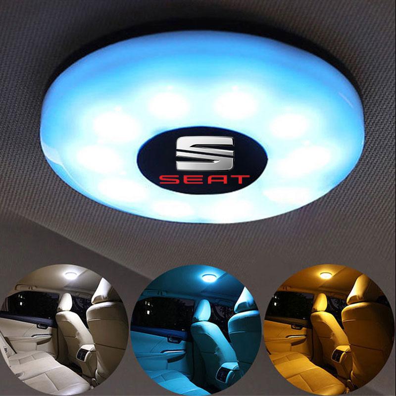 Car LED Light Reading Lamp Magnet Base Ceiling Light Ambient Light For Seat Leon Ibiza Alhambra Exeo Altea Arona Mii IBL Car ik,098
