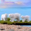 2Pcs Cute Polar Bear Miniature Landscape Bonsai Ornament Desktop Decoration Gift